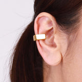 Glossy Square Ear Cuff Earrings – Waterproof 18K Gold Plated Earrings | Ezra Gems