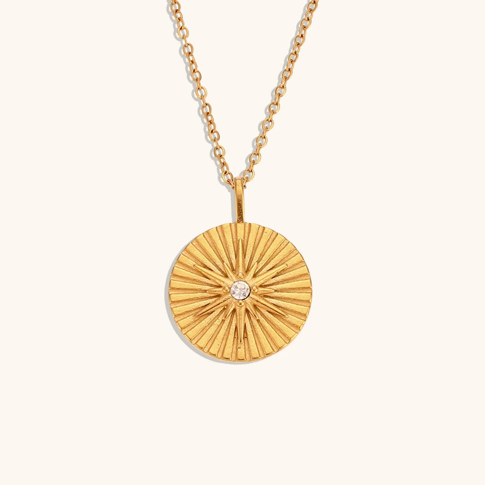 Star Glow Ray Pendant Necklace – Waterproof 18K Gold Plated Necklace | Ezra Gems