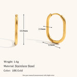 Classic Stainless Steel Hoop Earrings – Waterproof 18K Gold Plated Earrings | Ezra Gems