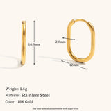 Classic Stainless Steel Hoop Earrings – Waterproof 18K Gold Plated Earrings | Ezra Gems
