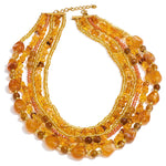 Layered Resin Bead Bib Necklace – Waterproof 18K Gold Plated Necklace | Ezra Gems