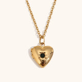 Birthstone Box Pendant Necklace – Waterproof 18K Gold Plated Necklace | Ezra Gems