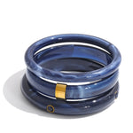 Stackable Multi-Color Resin Bangle – Waterproof 18K Gold Plated Bracelet | Ezra Gems
