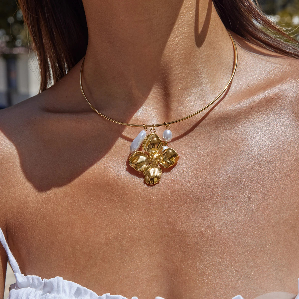 Glossy Knotted Collar Choker Necklace – Waterproof 18K Gold Plated Necklace | Ezra Gems
