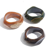 Resin Rhinestone Statement Bangle – Waterproof 18K Gold Plated Bracelet | Ezra Gems
