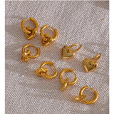 Star Moon Heart Huggie Hoop Earrings