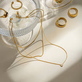 Three Layer Y Shape Necklace – Waterproof 18K Gold Plated Necklace | Ezra Gems