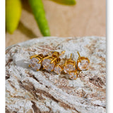 CZ Round Stud Earrings Set of 3