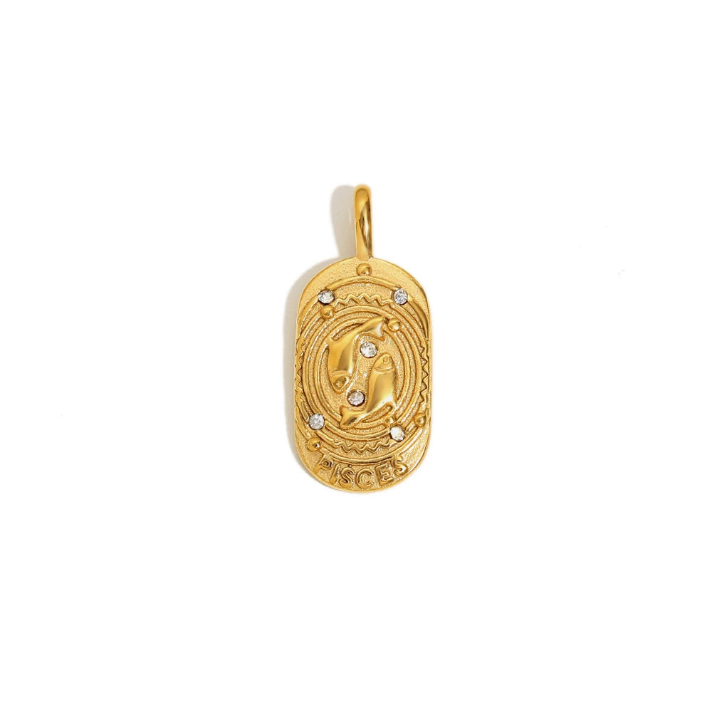 Constellation Square Pendant Necklace – Waterproof 18K Gold Plated Necklace | Ezra Gems