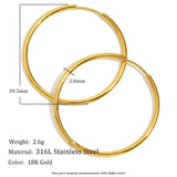 Minimalist Round Loop Hoop Earrings – Waterproof 18K Gold Plated Earring | Ezra Gems