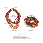 Layered Resin Bead Bib Necklace – Waterproof 18K Gold Plated Necklace | Ezra Gems