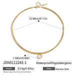 Zircon Charm Rigid Collar Necklace – Waterproof 18K Gold Plated Necklace | Ezra Gems
