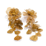Flower Tassel Drop Earrings