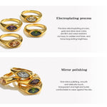 Horse Eye Zircon Signet Ring – Waterproof 18K Gold Plated Ring | Ezra Gems