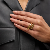 Polished Sculptural Statement Ring – Waterproof 18K Gold Plated Ring | Ezra Gems