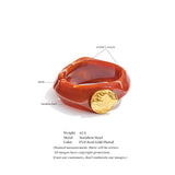 Resin wide bangle in brown — tarnish-free waterproof bracelet by Ezra Gems