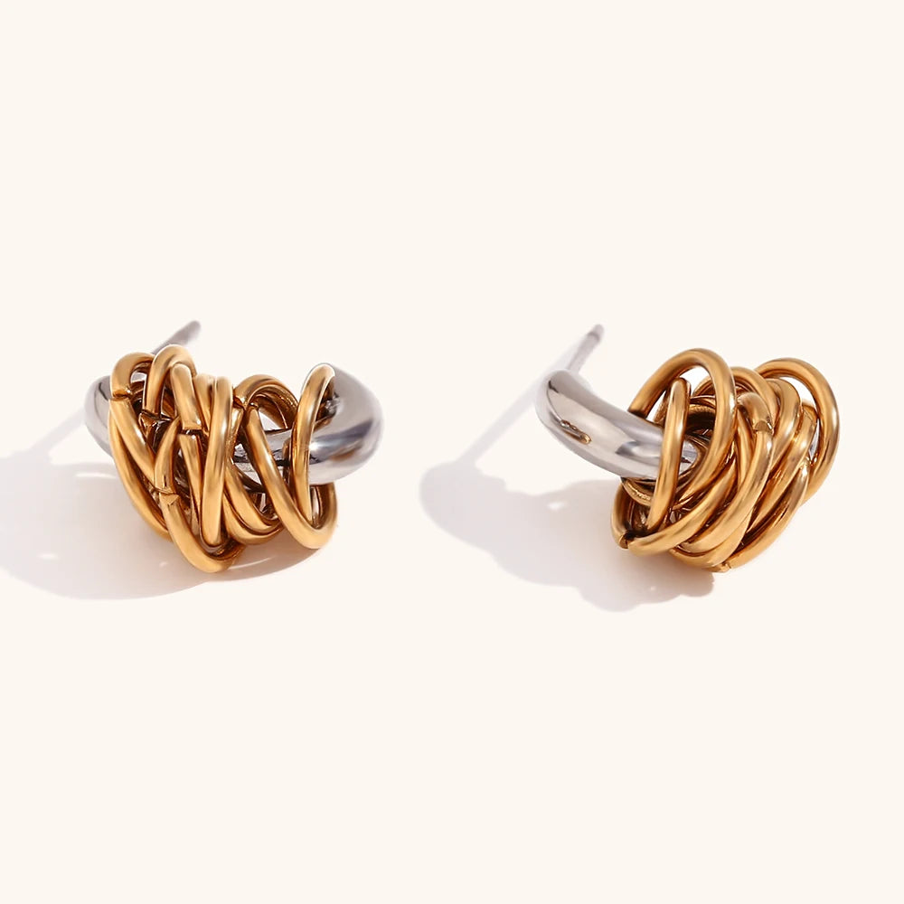 Mini Wrap Line C Hoop Earrings – Waterproof 18K Gold Plated Earrings | Ezra Gems