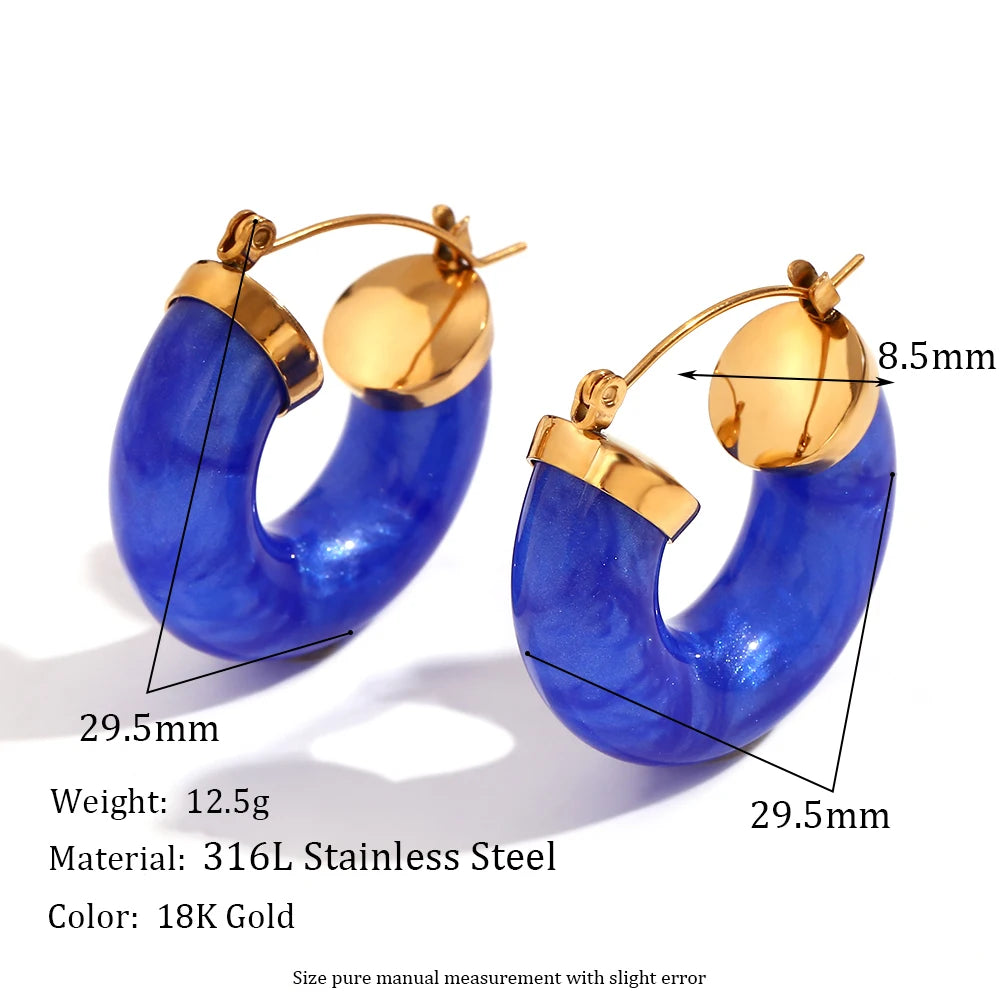 Acrylic Round Tube Hoop Earrings
