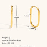 Classic Stainless Steel Hoop Earrings – Waterproof 18K Gold Plated Earrings | Ezra Gems