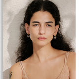 Geometric Two-tone Hoop Earrings
