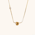 Sparkling Zircon Initial Necklace – Waterproof 18K Gold Plated Necklace | Ezra Gems