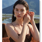 Blue Enamel Heart Drop Earrings
