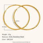 Classic Stainless Steel Hoop Earrings – Waterproof 18K Gold Plated Earrings | Ezra Gems