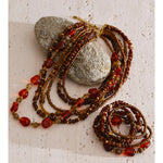 Layered Resin Bead Bib Necklace – Waterproof 18K Gold Plated Necklace | Ezra Gems