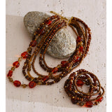 Layered Resin Bead Bib Necklace – Waterproof 18K Gold Plated Necklace | Ezra Gems
