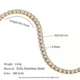AAA Zircon Tennis Jewelry – Waterproof 18K Gold Plated Necklace and Bracelet | Ezra Gems