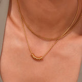 Two-Tone Beans Pendant Necklace – Waterproof 18K Gold Plated Necklace | Ezra Gems