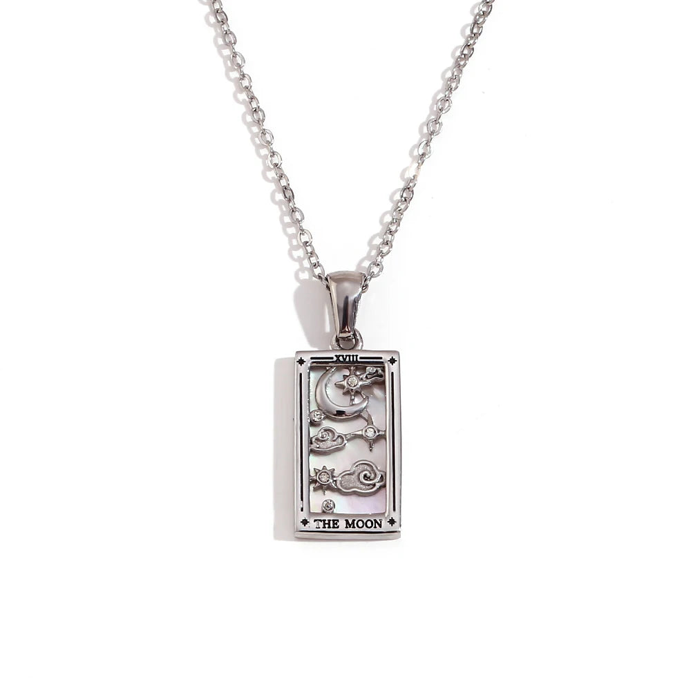 Tarot Card Pendant Necklace – Waterproof 18K Gold Plated Necklace | Ezra Gems