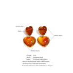 Sweet Acrylic Resin Heart Drop Earrings – Waterproof 18K Gold Plated Earrings | Ezra Gems