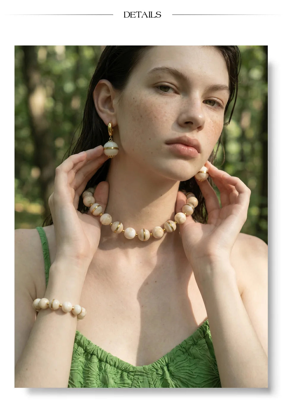 Acrylic Bead Chain Jewelry Set – Waterproof 18K Gold Plated Jewelry Set | Ezra Gems