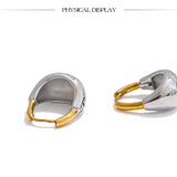 Geometric Two-tone Hoop Earrings