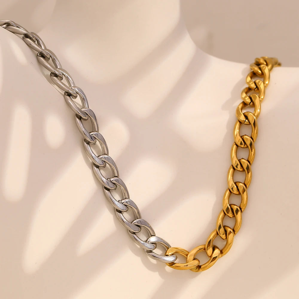 Minimalist Cuban Polished Chain Necklace – Waterproof 18K Gold Plated Necklace | Ezra Gems