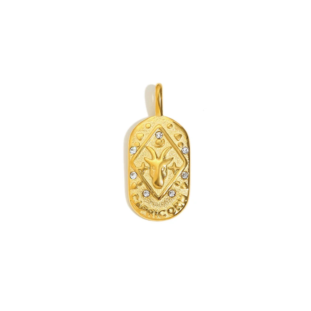Constellation Square Pendant Necklace – Waterproof 18K Gold Plated Necklace | Ezra Gems