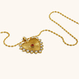 Classic Love Zircon Pendant Necklace – Waterproof 18K Gold Plated Necklace | Ezra Gems
