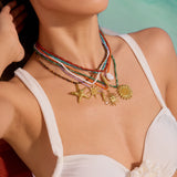 Sun & Starfish Bead Necklace