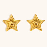 Double-Layer Pentagram Star Earrings – Waterproof 18K Gold Plated Earrings | Ezra Gems