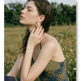 Enamel Conch Stud Earrings
