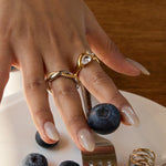 Irregular Geometric White Zircon Ring – Waterproof 18K Gold Plated Ring | Ezra Gems