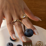 Irregular Geometric White Zircon Ring – Waterproof 18K Gold Plated Ring | Ezra Gems