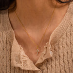 Baguette Zircon Cross Pendant Necklace – Waterproof 18K Gold Plated Necklace | Ezra Gems