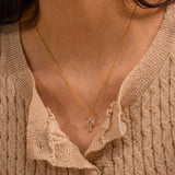 Baguette Zircon Cross Pendant Necklace – Waterproof 18K Gold Plated Necklace | Ezra Gems