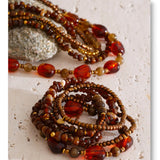 Layered Resin Bead Bib Necklace – Waterproof 18K Gold Plated Necklace | Ezra Gems