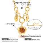 Vintage Resin Heart Pendant Necklace – Waterproof 18K Gold Plated Necklace | Ezra Gems