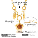 Vintage Resin Heart Pendant Necklace – Waterproof 18K Gold Plated Necklace | Ezra Gems