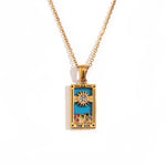 Tarot Card Pendant Necklace – Waterproof 18K Gold Plated Necklace | Ezra Gems