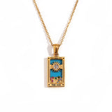 Tarot Card Pendant Necklace – Waterproof 18K Gold Plated Necklace | Ezra Gems